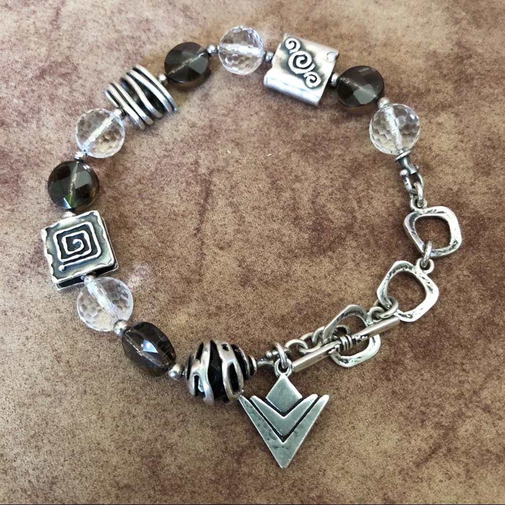Silpada Silver, Smoky Quartz & Crystal Bracelet